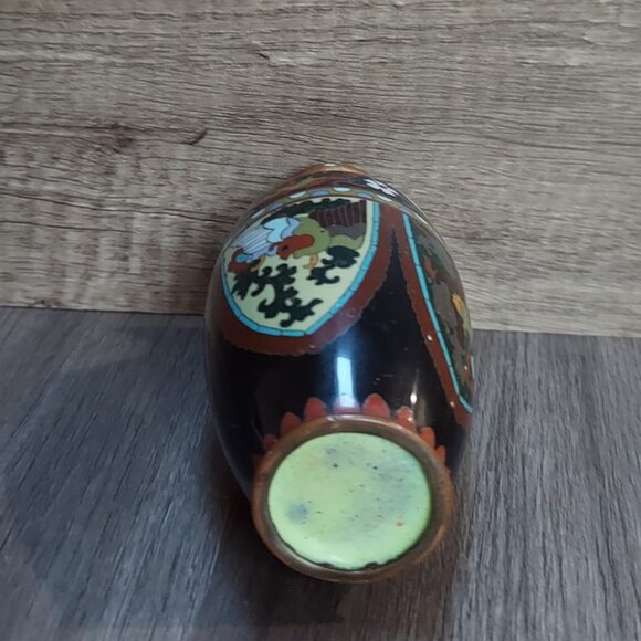 Cloissone vase with dragon and phoenix motif - Picture 5 of 5